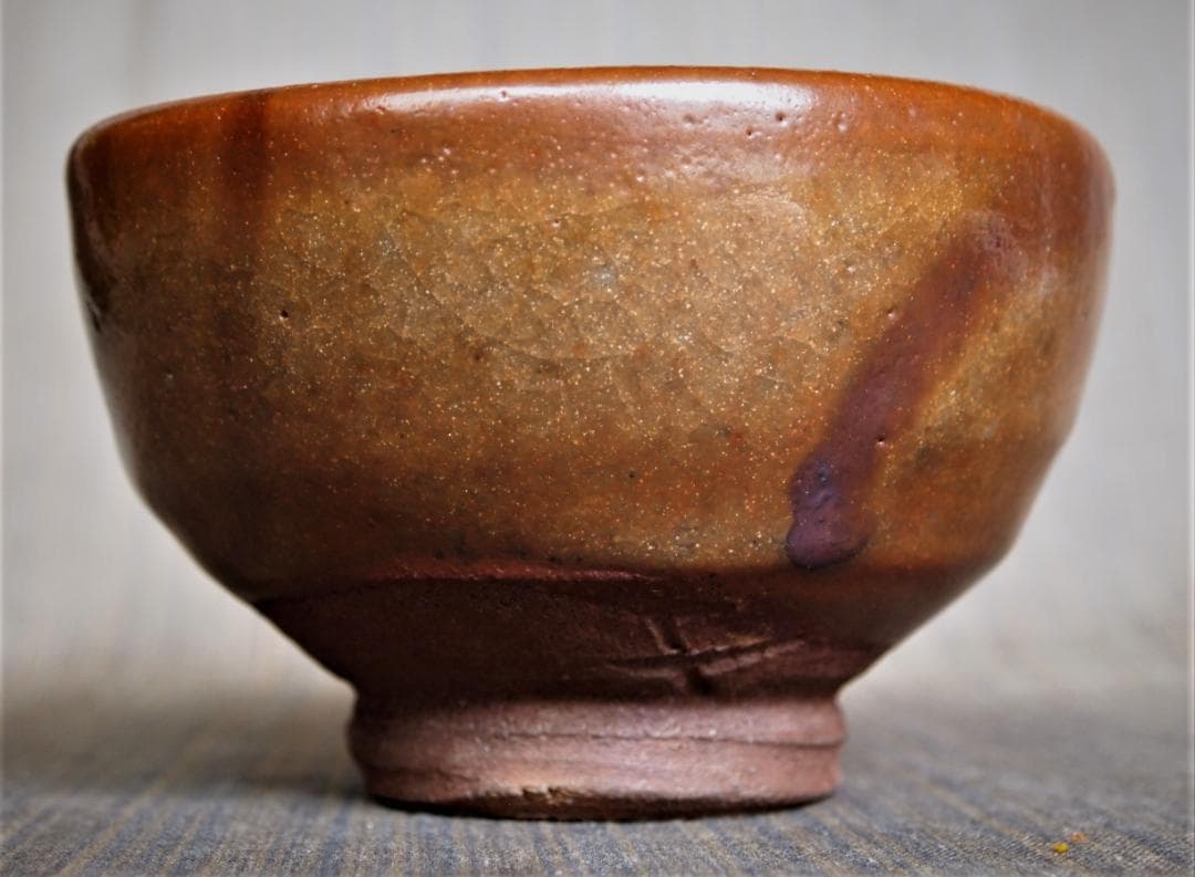 希少作★山田和《師：加藤唐九郎》★唐津茶碗★共箱・共布