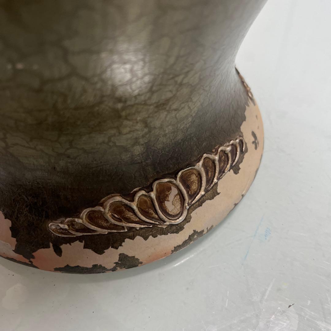 母子像 花瓶 陶器製 高さ約46cm 壺底1837F.Sを書きあり