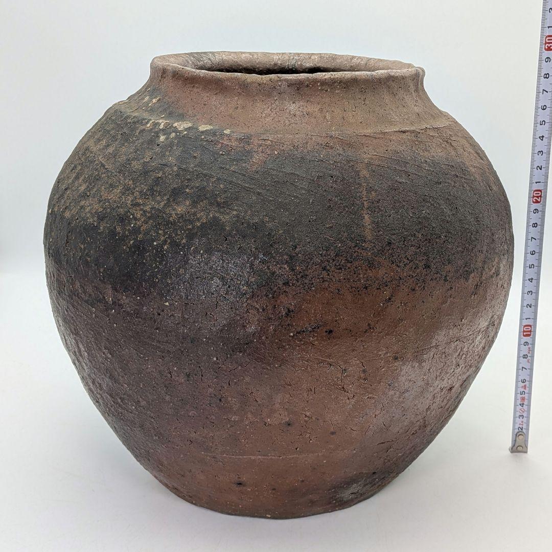 【水漏れあり】中村六郎 備前焼 大壺 大壷 紐作り 希少 置物 インテリア つぼ