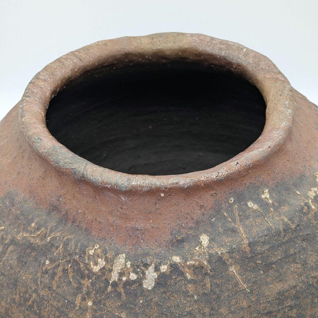 【水漏れあり】中村六郎 備前焼 大壺 大壷 紐作り 希少 置物 インテリア つぼ