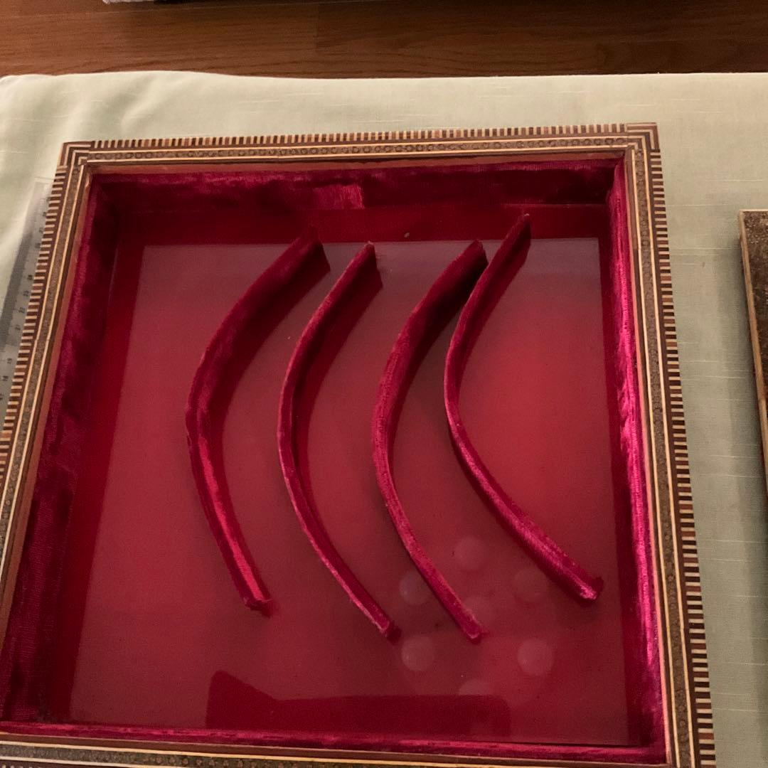 ペルシャ　寄木細工　蓋付き箱　50年前イラン