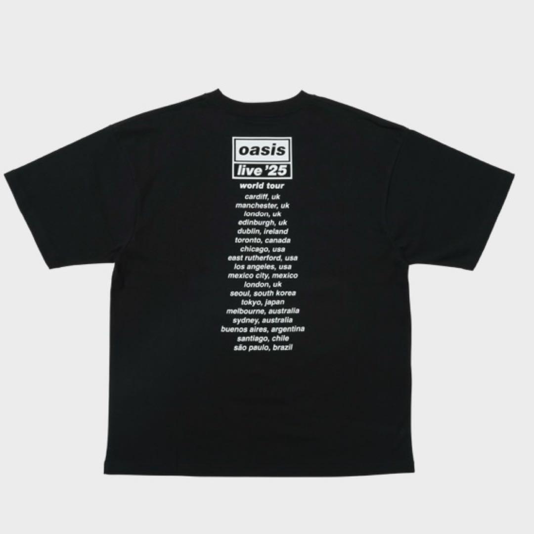 オアシス公式 oasis live '25 東京公演Tシャツ モノクロ XXL