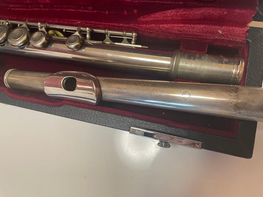 【匿名配送】Muramatsu フルート 銀製 ケース付き　頭部菅銀製