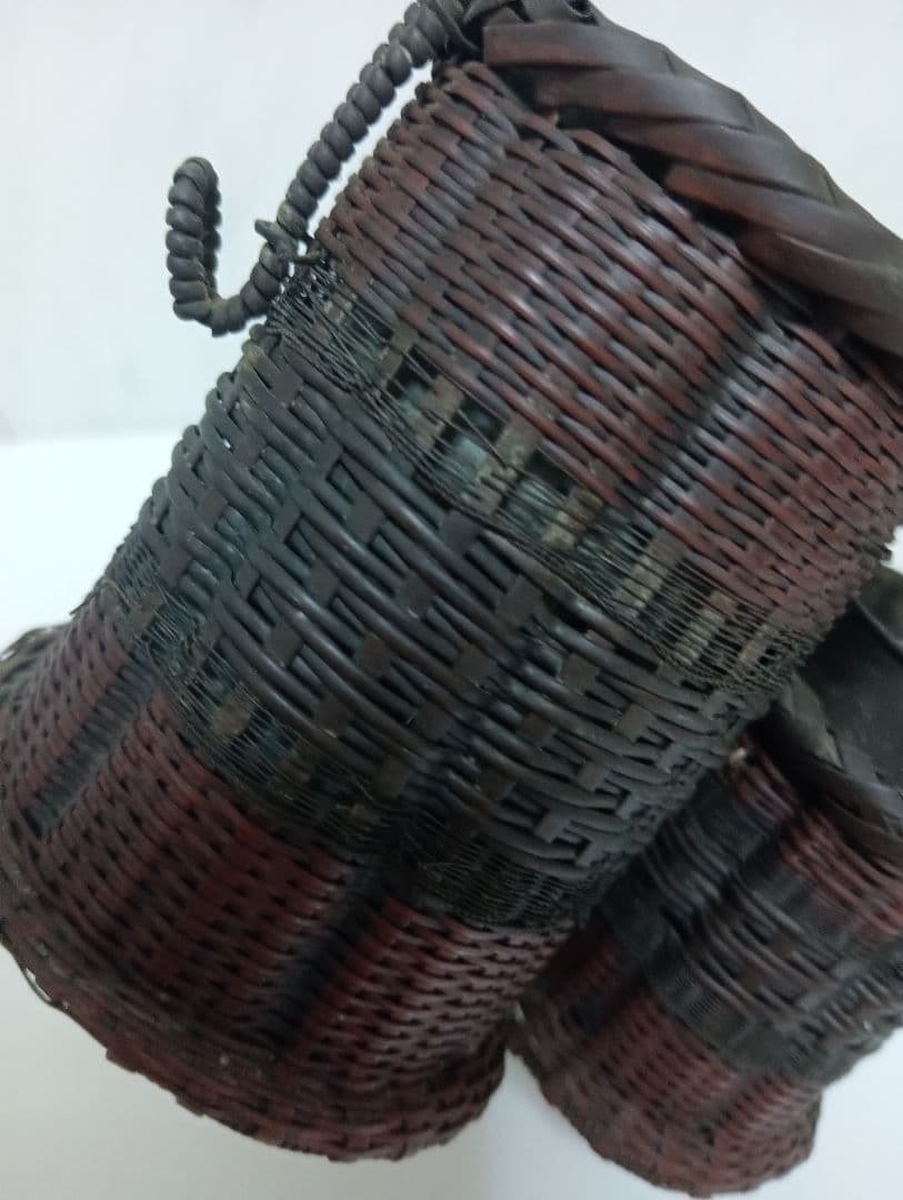 江戸時代武家旧家蔵出古銅製編込み細工茶道具置物アンティーク飾りコレクション