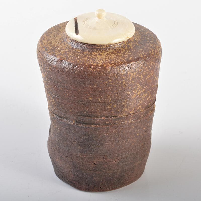 茶道具　備前焼　茶入　仕覆三点付　表千家十一代碌々斎極め箱　D　R6528