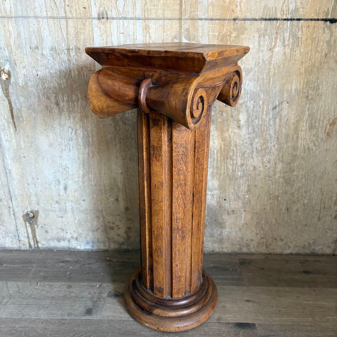 フランスヴィンテージ　木製　コラム　ペデスタル　花台　ギリシャ風