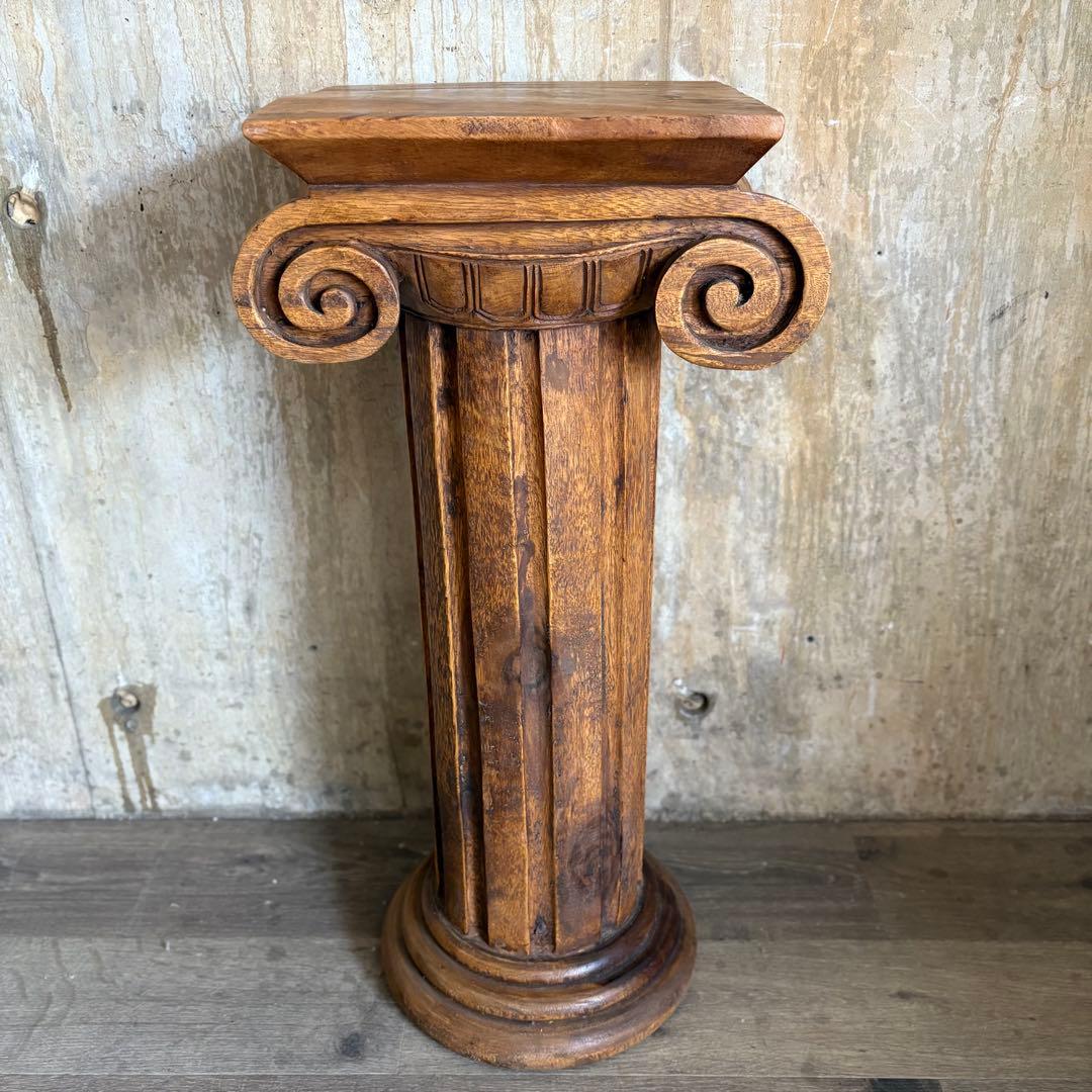 フランスヴィンテージ　木製　コラム　ペデスタル　花台　ギリシャ風