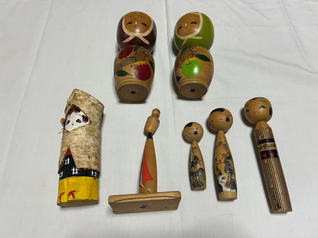 伝統的な木製こけし人形コレクション　まとめ売り41体