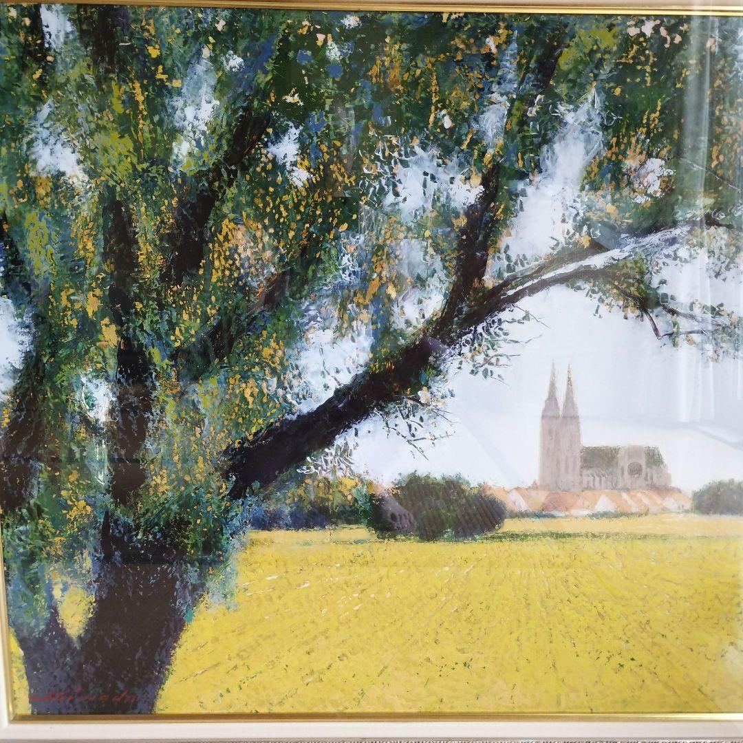 [真作] 島田三郎/題名「7月のシャルトル」/大作、油彩F30号/極美品