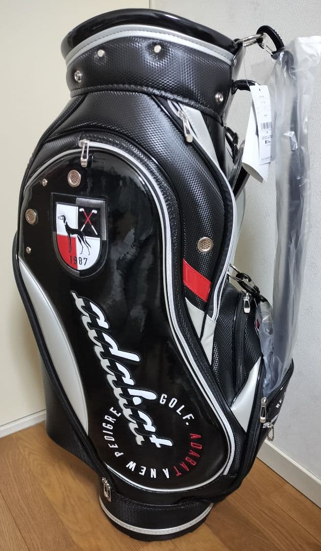 【新品】アタバット キャディバッグ　ブラック エナメル adabat