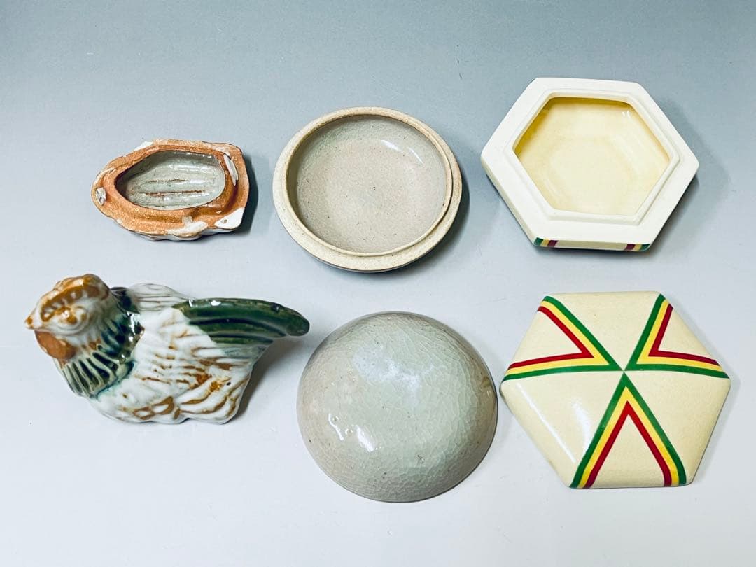 E714 香合　羽子板　松竹梅香合　香合まとめ売り　干支　茶道具　茶器