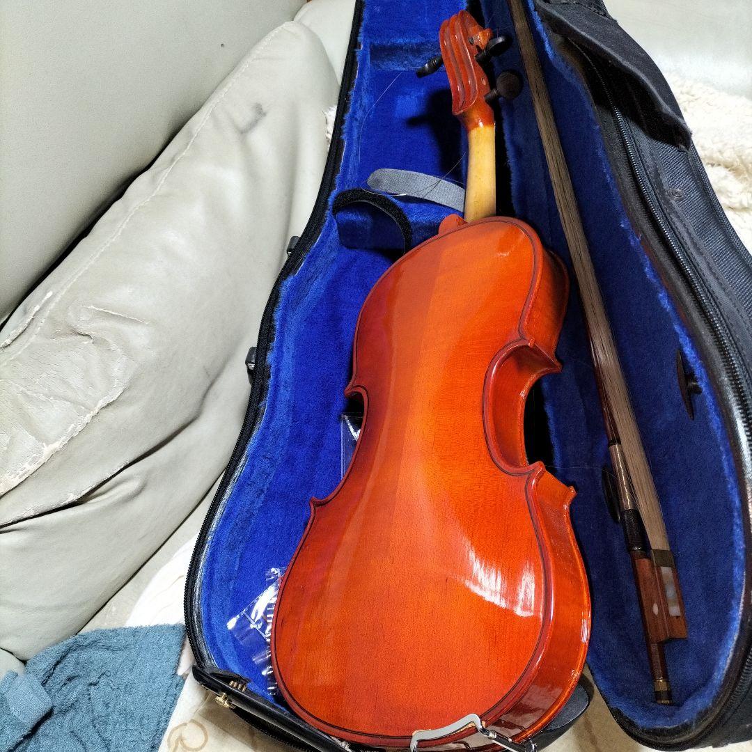オレンジ色 バイオリン 本体 ハードケース付