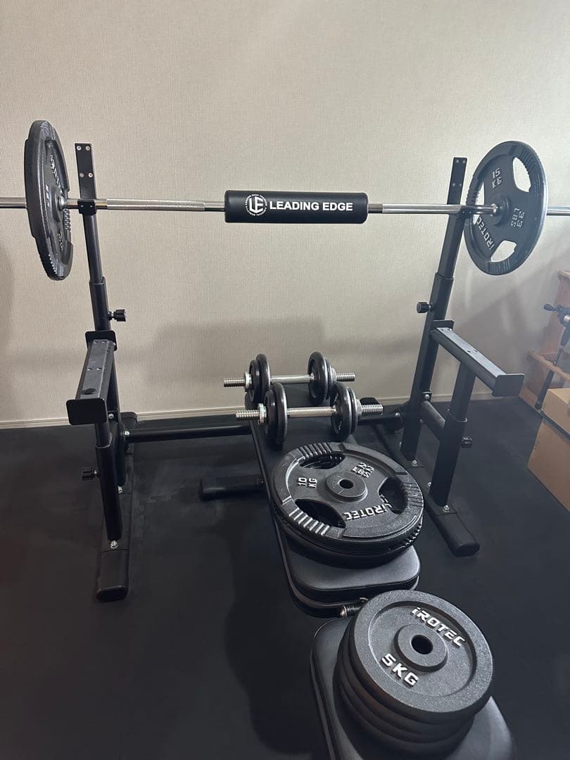 引取限定 リーディングエッジ ラック バーベル スクワットパッドセット