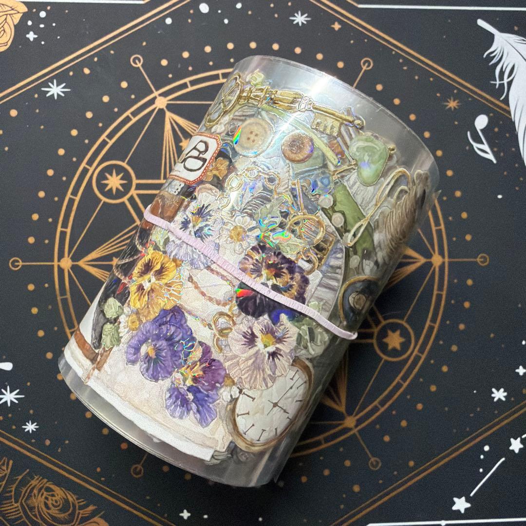 【8957】海外　マステ　中古巻　貝殻光マスキングテープ　残量多め　人物系