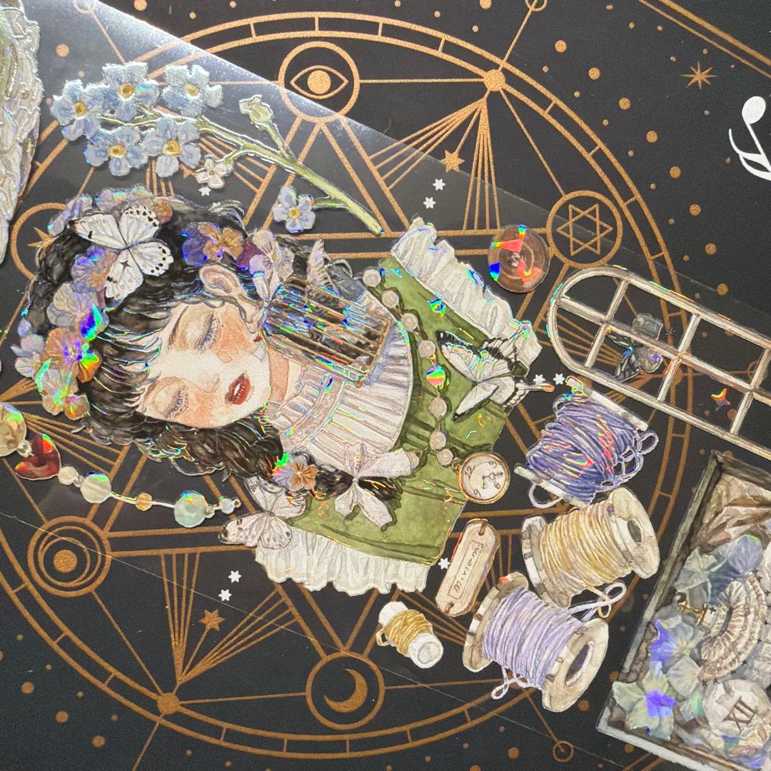 【8957】海外　マステ　中古巻　貝殻光マスキングテープ　残量多め　人物系