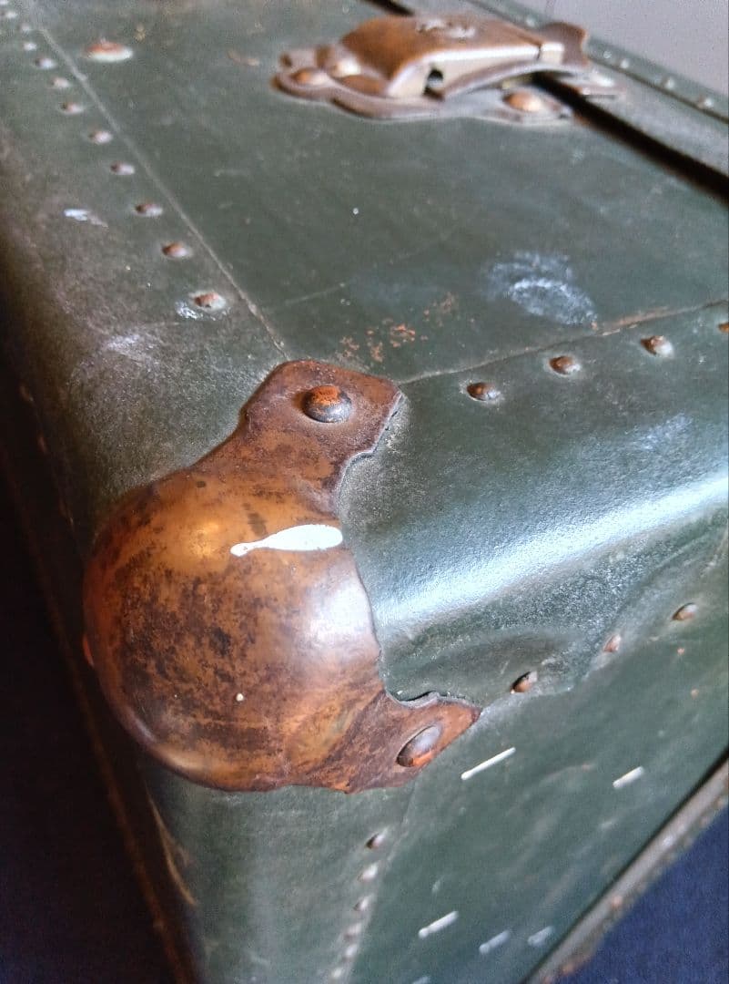 緑色　トランク　ヴィンテージ　レトロ　昭和