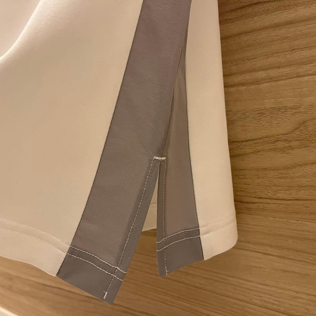 新品★33,000円 上下２枚セットアップ ムータマリン 白×灰ライン 0