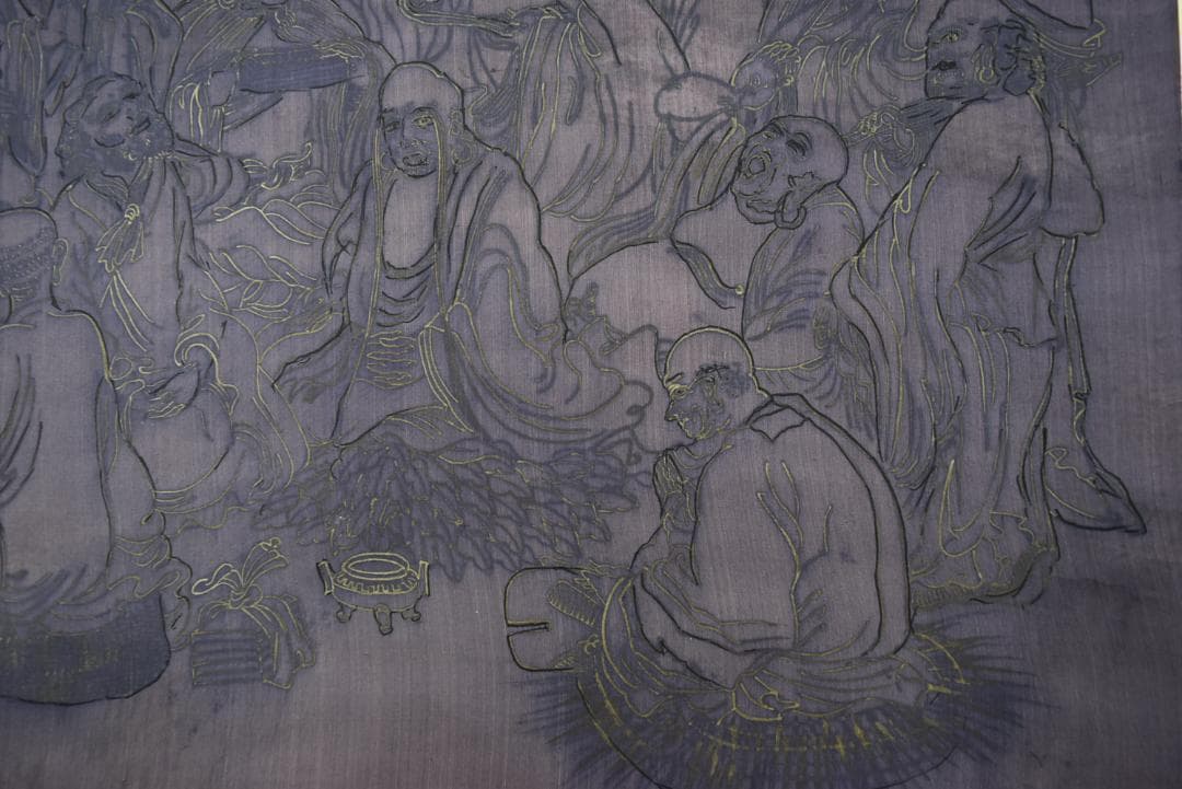 作者不詳/十六羅漢図/掛軸/名家伝来/Z-827