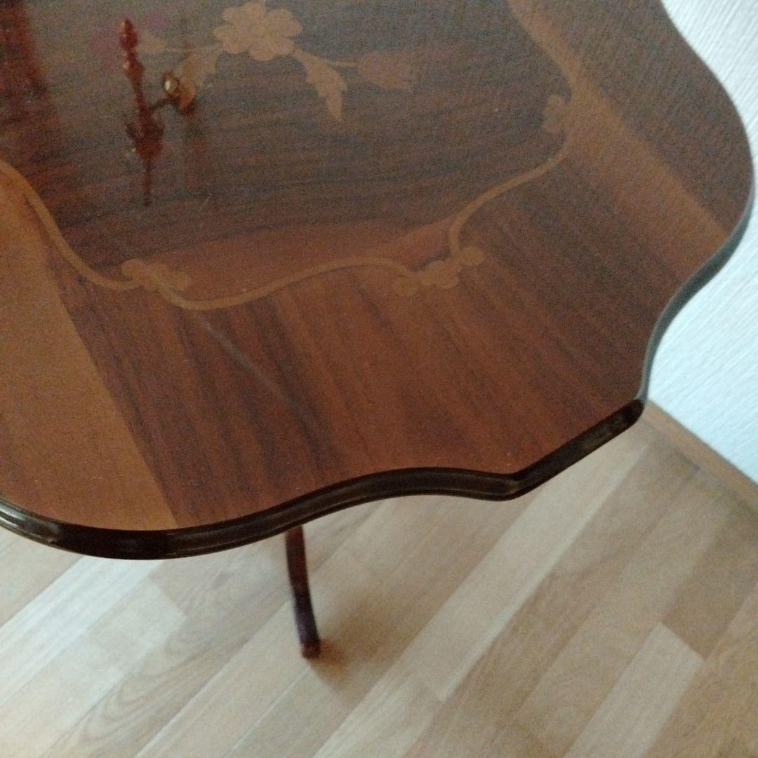 猫足サイドテーブル　ロココ調　木製テーブル　アンティーク　輸入家具　イタリア製