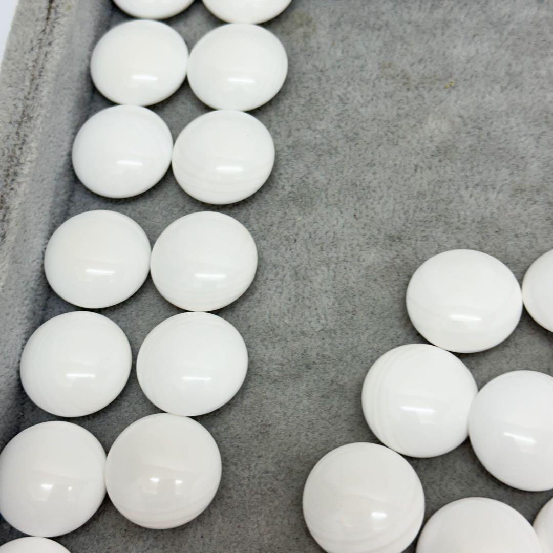 未使用 日向特製 本蛤碁石 33号 美栄 木製碁笥