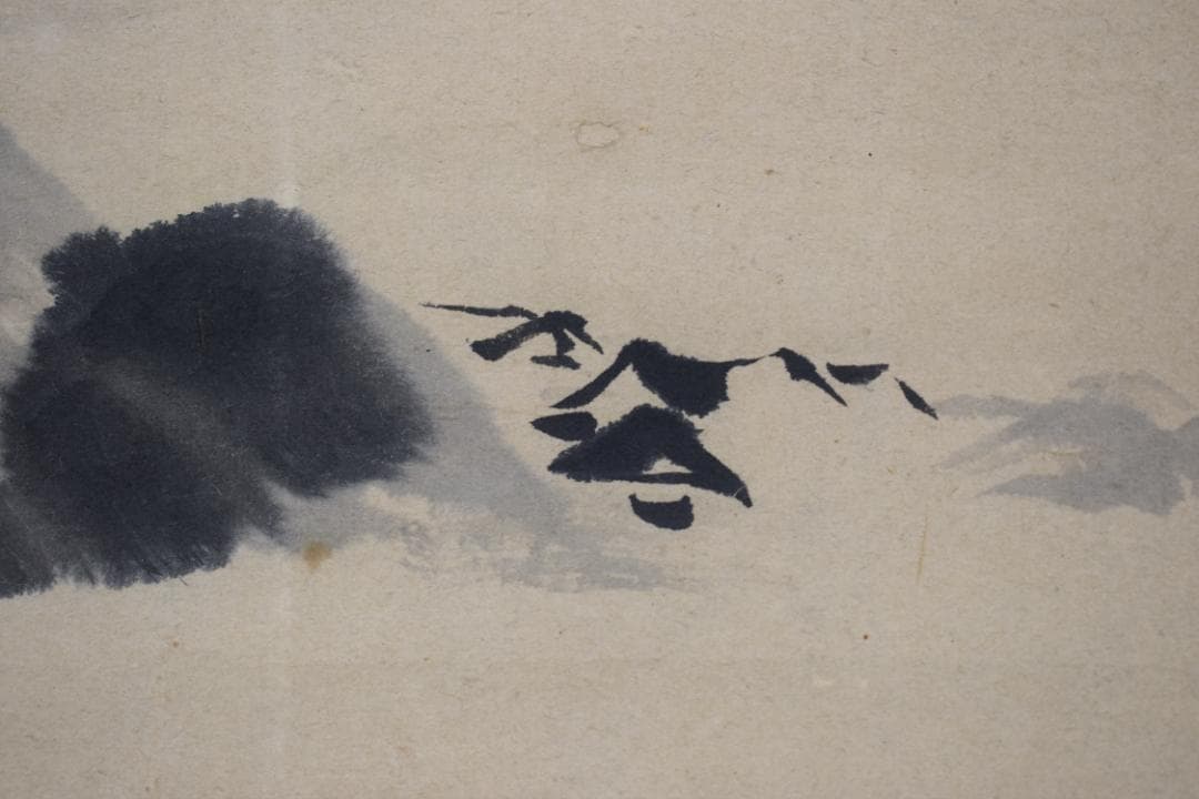 【真作】狩野尚信/自適斎/山水湖畔之図/横物/掛軸☆宝船☆Z-433