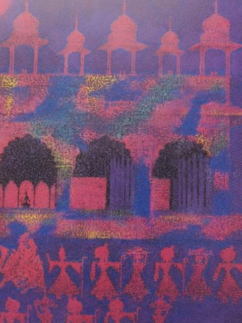 山崎忠明、【印度幻想】、希少な額装用画集より、新品額装付