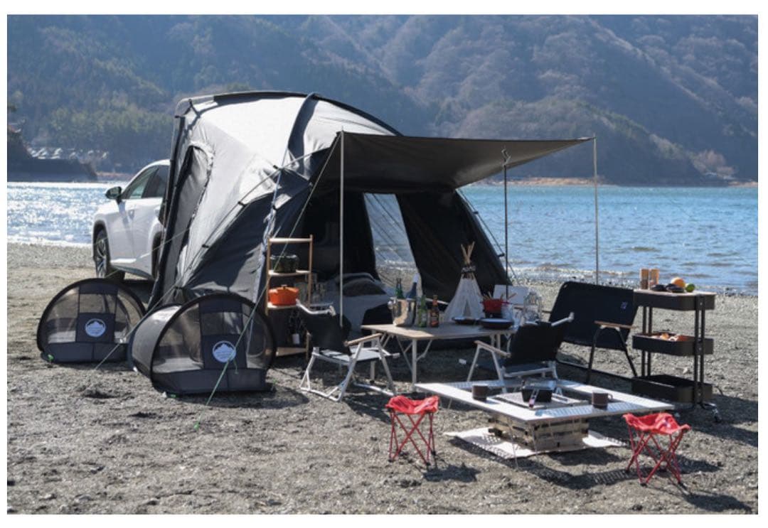 車中泊！広々空間、車に連結できるテント(カーレックス・CAREX）新品