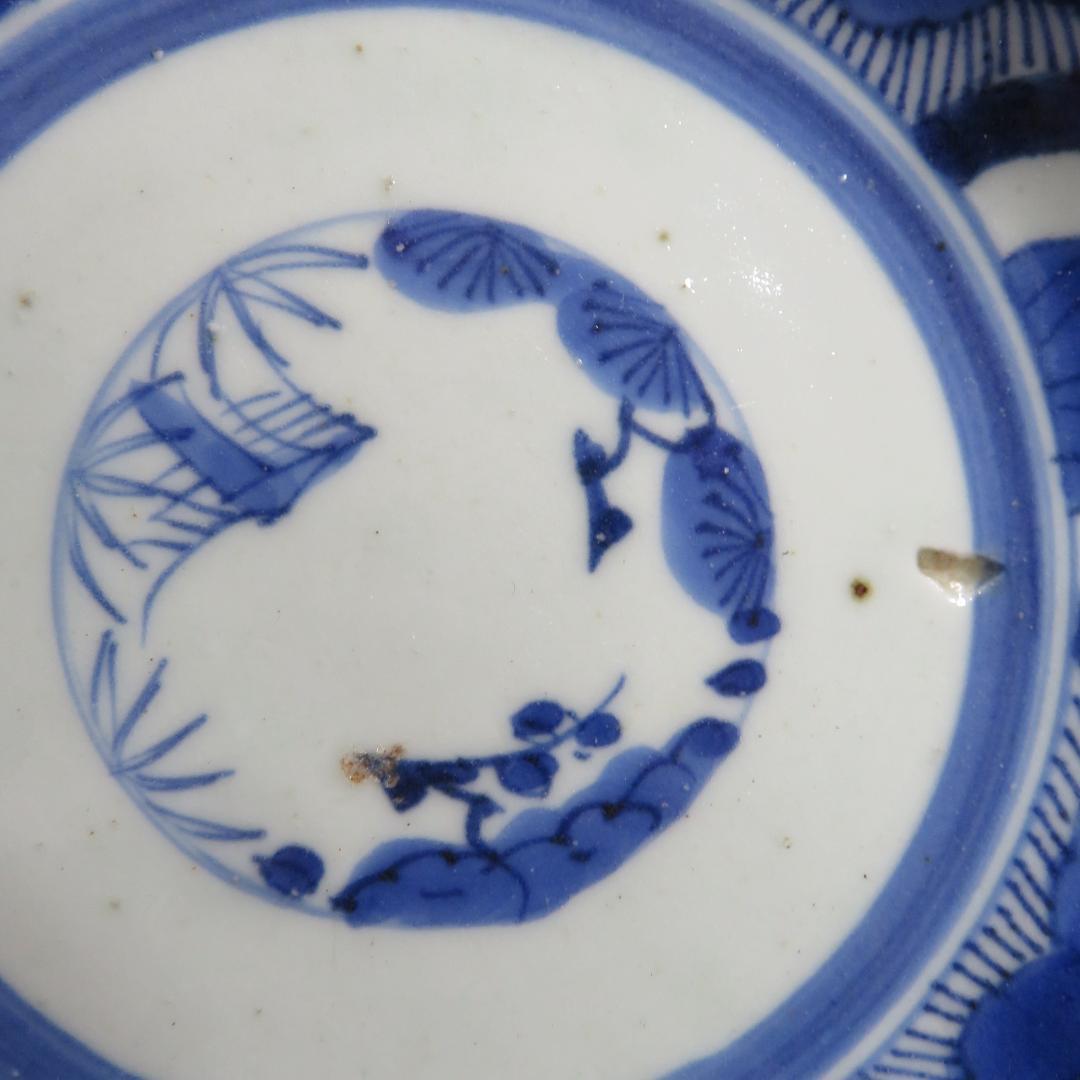 なます皿 5枚 江戸 蛇の目 唐草 松竹梅 窯傷 歪み 蔵出し