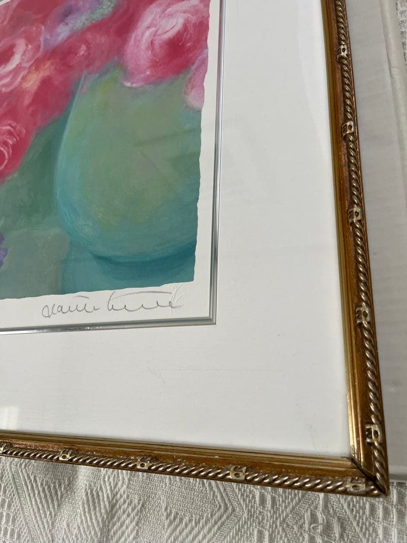 大きめ　版画　ジニー・キム　限定ジクレー　サイン、ED.証明書　額装　代表作