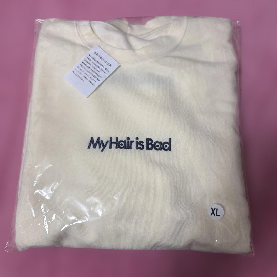 My Hair is Bad 新作 ロゴ刺繍スウェット トレーナー アイボリー