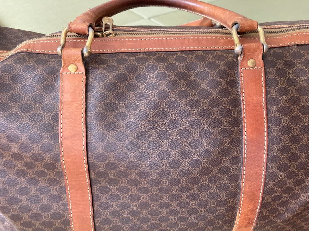 【CELINE】ボストンバッグ マカダム柄 ダークブラウン ショルダー付