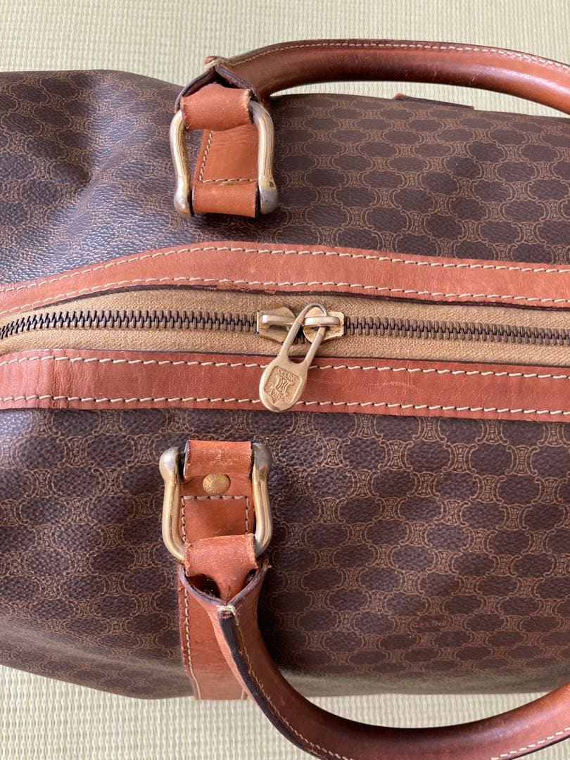 【CELINE】ボストンバッグ マカダム柄 ダークブラウン ショルダー付