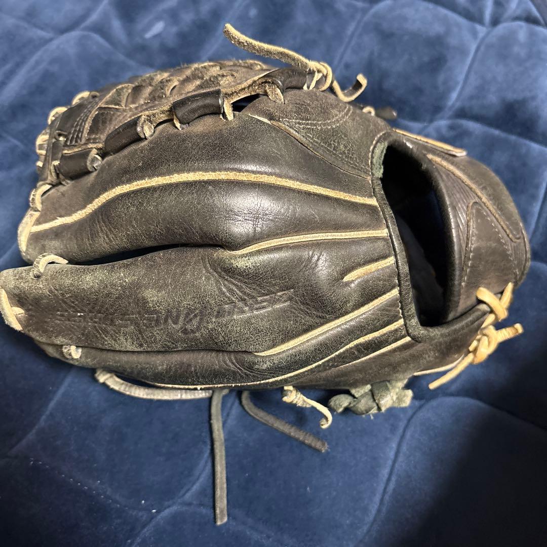 ZETT 黒 軟式グローブ 編み込みウェブ