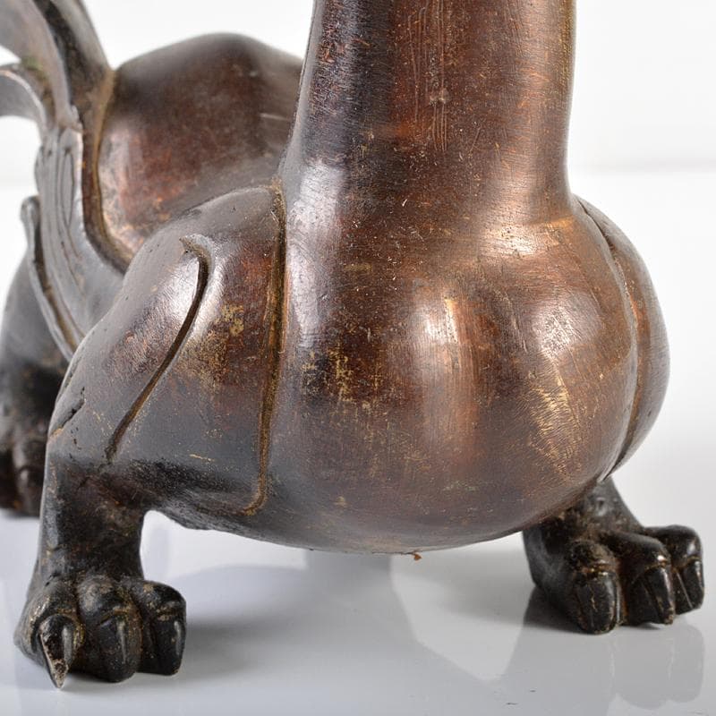 中国　古銅宣徳銅　神獣　置物　M　R6188