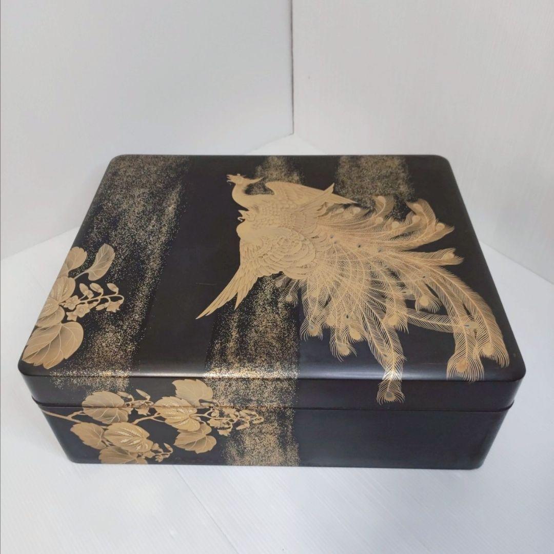 【希少】金蒔絵 鳳凰文様 漆器文箱 書道具 アンティーク