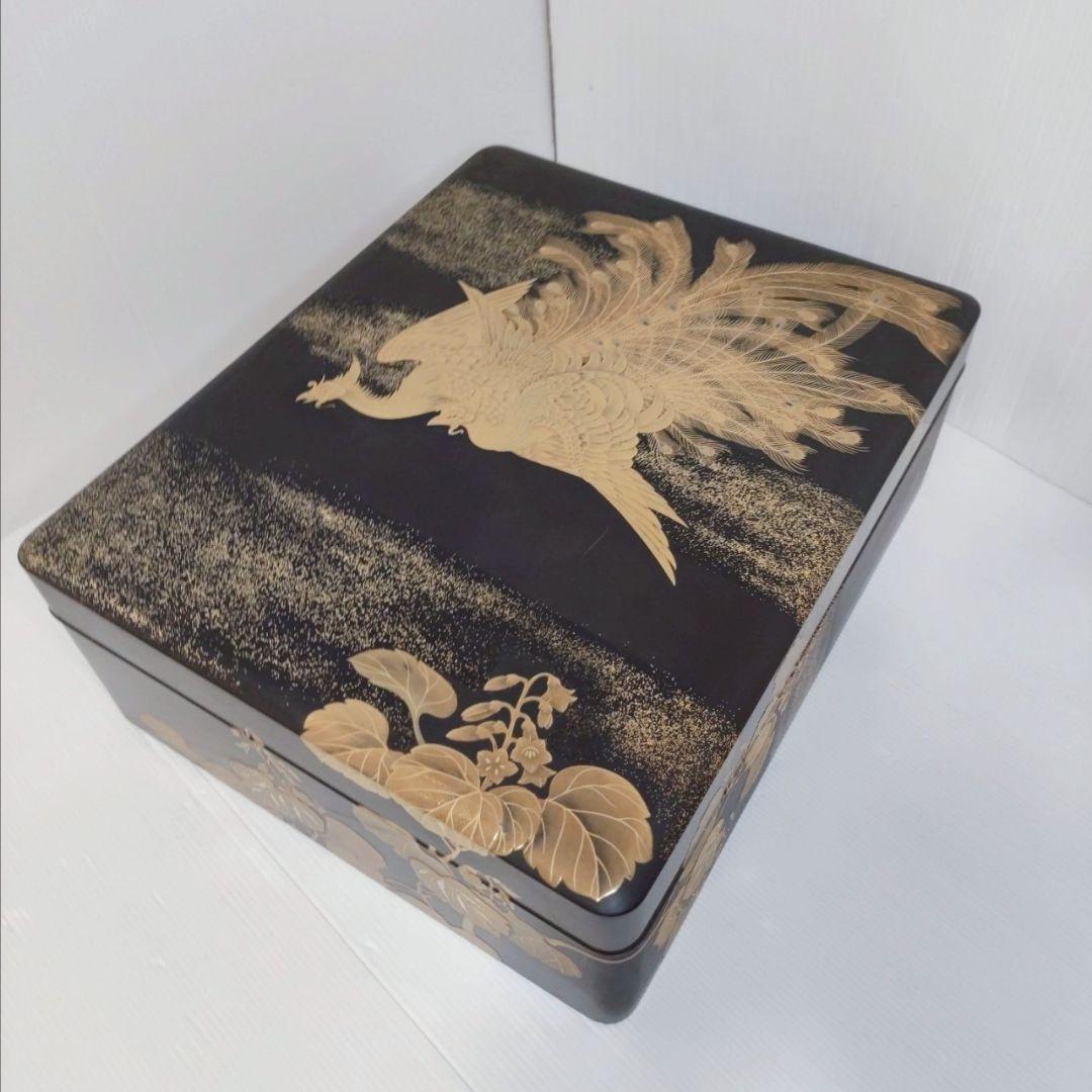 【希少】金蒔絵 鳳凰文様 漆器文箱 書道具 アンティーク