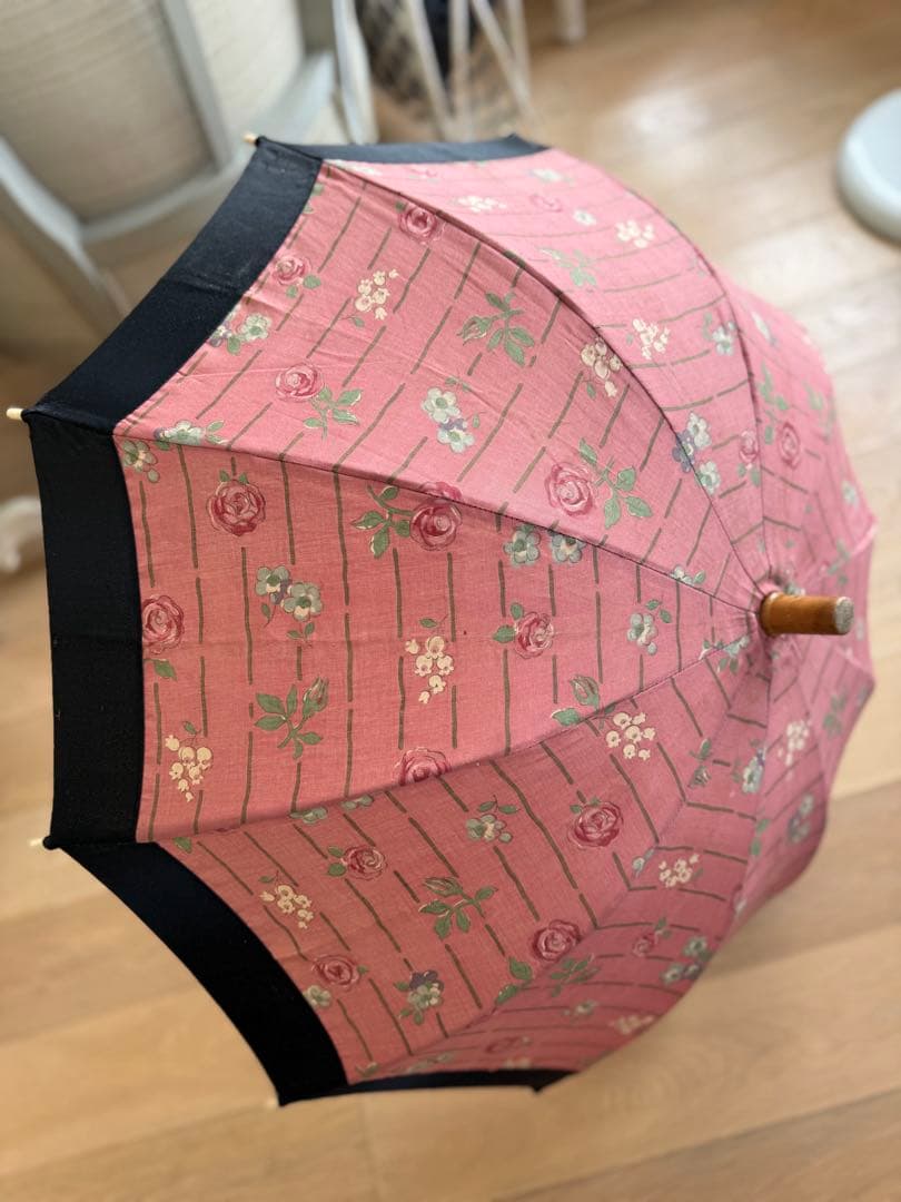 フランスアンティークヴィンテージ花プリントの日傘