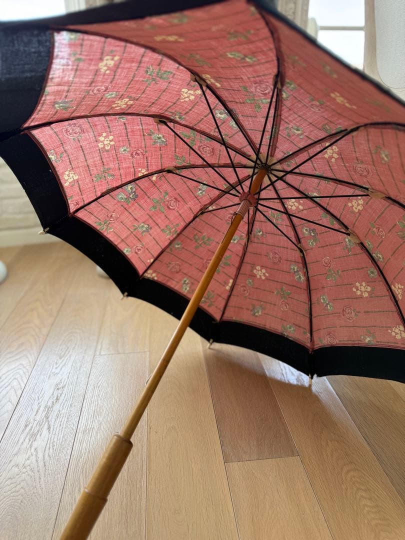 フランスアンティークヴィンテージ花プリントの日傘