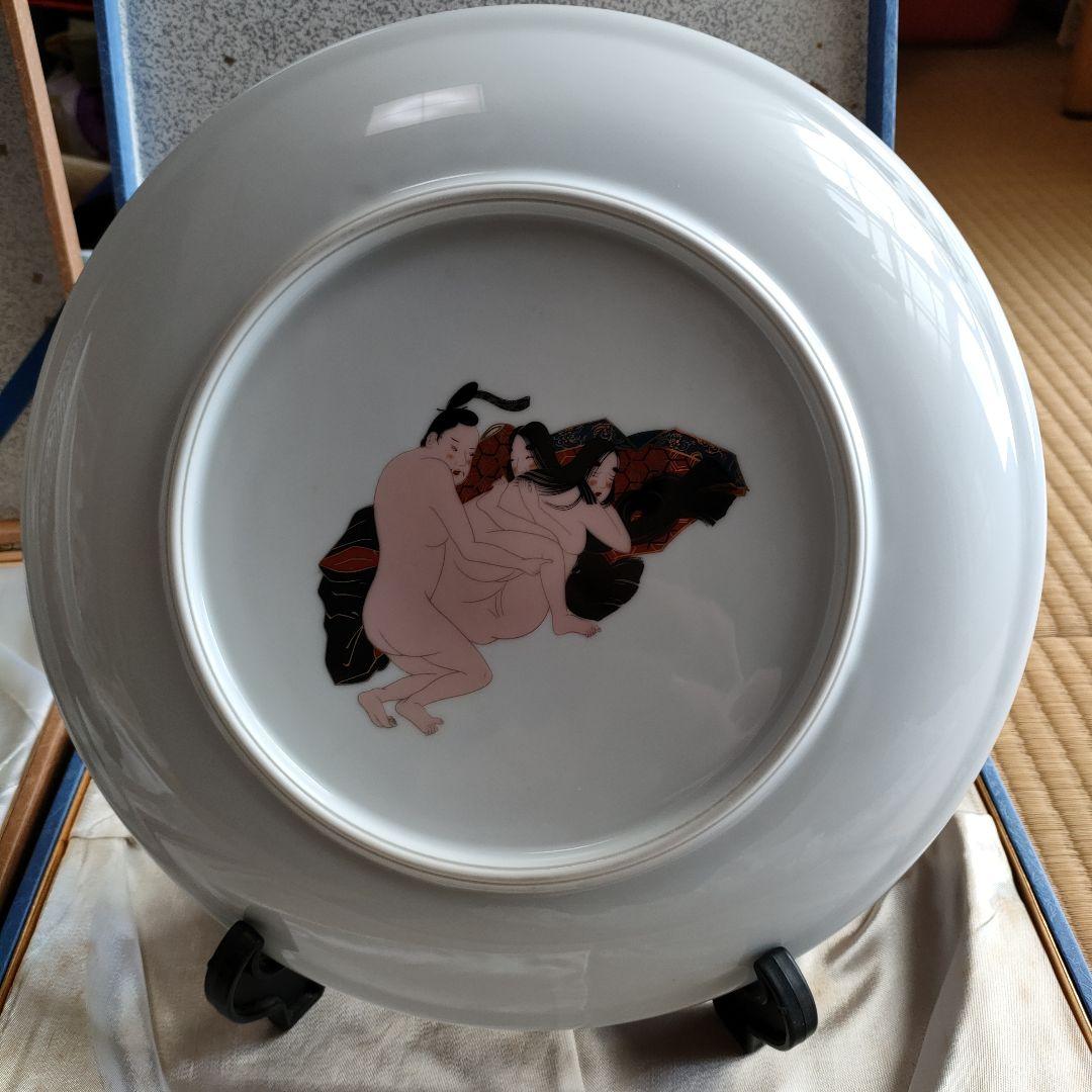 春画飾り皿　伝統的和風デザイン皿2枚セット