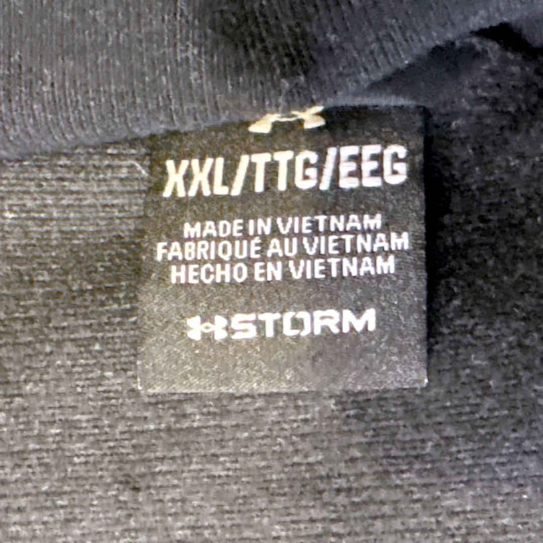 アンダーアーマー ベンチコート STORM 袖ロゴ 撥水 フードロゴ 黒 XXL