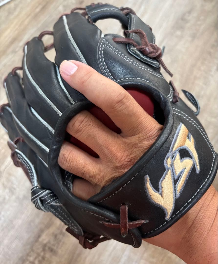 YSF硬式野球用レザーグローブ 黒/茶