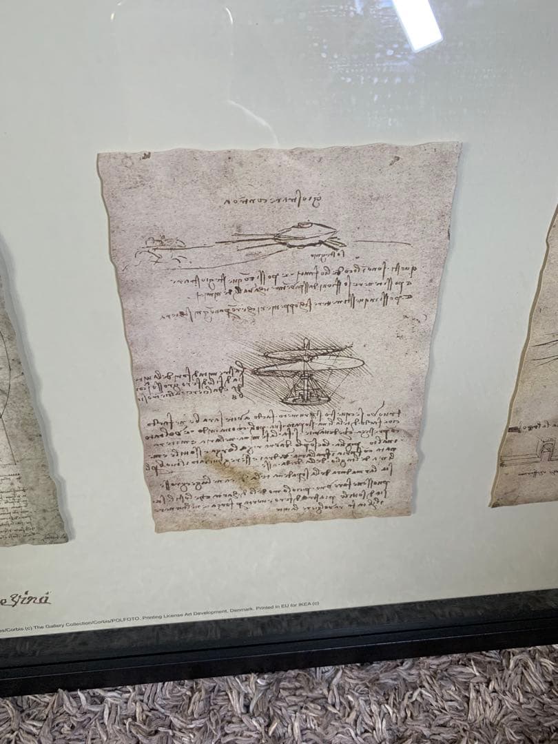 【希少・廃盤品】IKEA OLUNDA レオナルドダヴィンチ 壁掛けアート