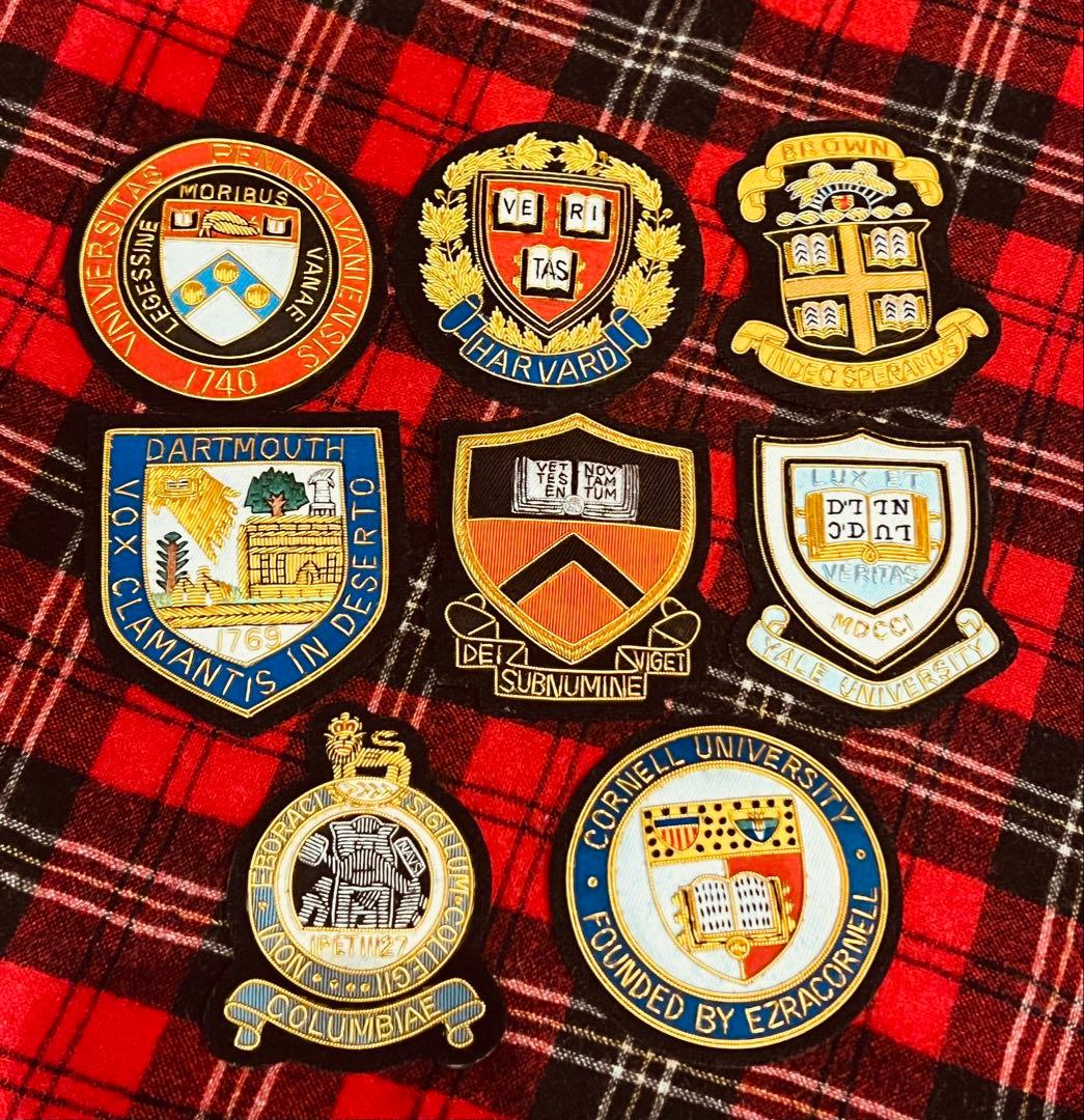 アメリカ東部8大学ブレザー、モールエンブレム8個セット！大変貴重