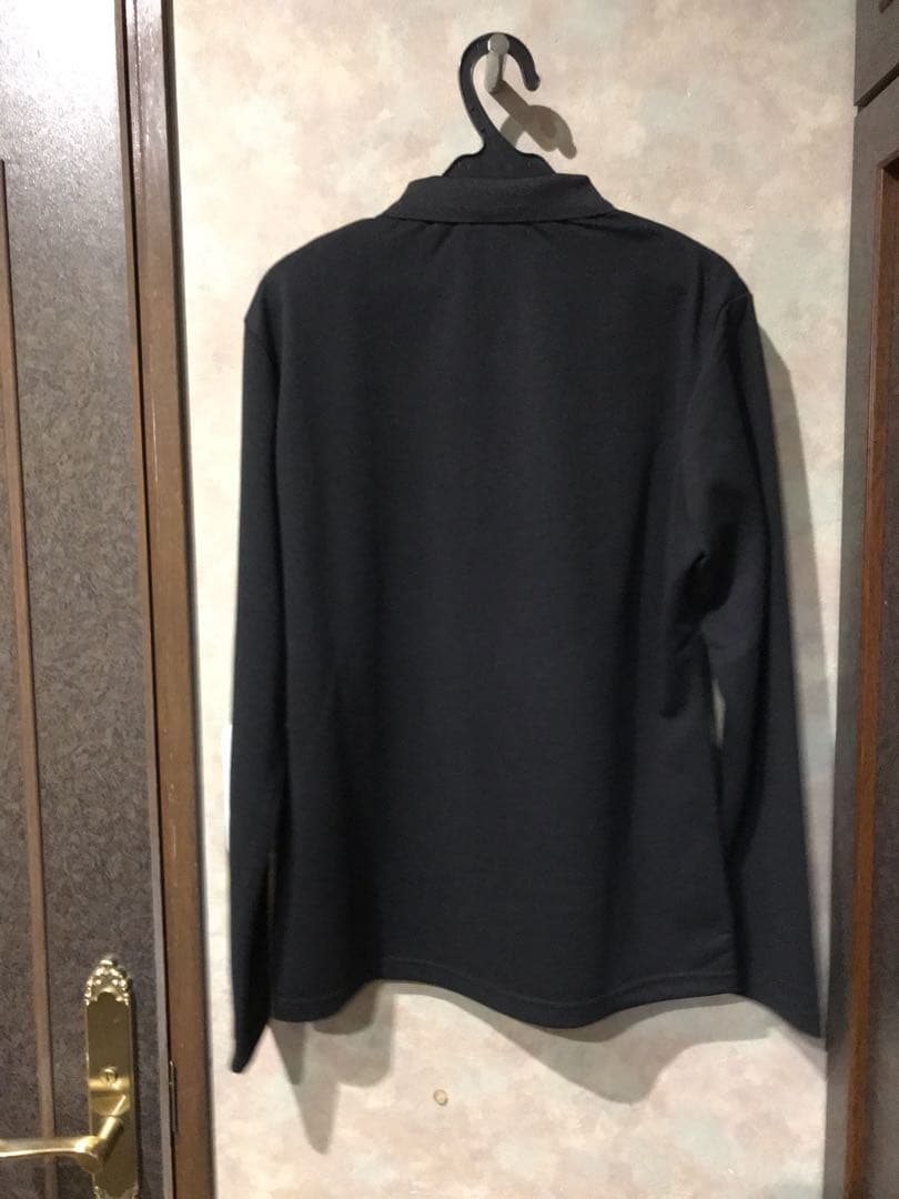 【muスポーツ】鹿の子長袖ポロシャツ 42サイズ 定価 20900円 黒