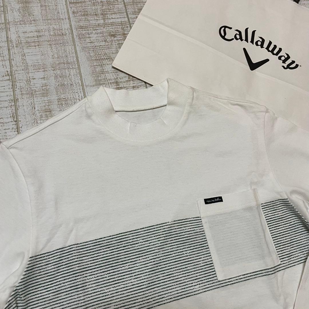 新品 キャロウェイ トラヴィスマシュー モック 胸ポケット ホワイト Lサイズ