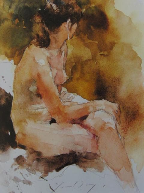 醍醐芳晴、【イヤリング】、希少な画集画、新品高級額・額装付