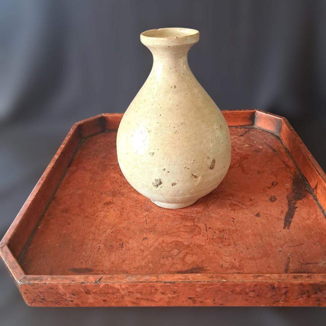 「特別出品！ これぞ骨董！」 李朝 白磁徳利 (幅13cm 高さ20cm) 骨董