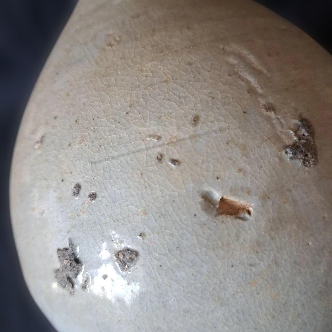 「特別出品！ これぞ骨董！」 李朝 白磁徳利 (幅13cm 高さ20cm) 骨董