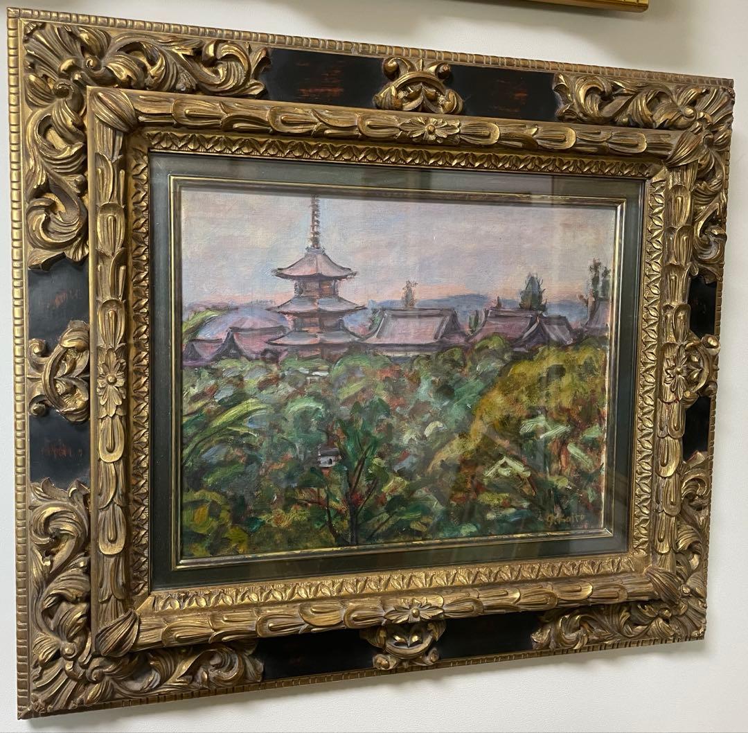 巨匠 小絲源太郎『山寺』油彩 カンヴァス F6 原画 真作保証 1点もの 鬼貴重