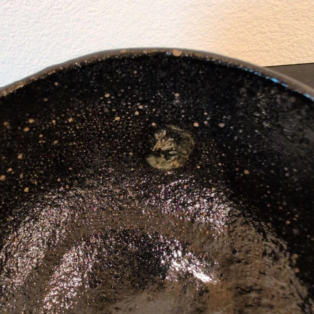 茶道具　黒楽茶碗　初代　小川長楽　数印　合わせ箱